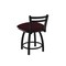 Holland Bar Stool Co 18" Low Back Swivel Vanity Stool, Black Wrinkle, Canter Bordeaux Seat 41118BW005 - alternate 3